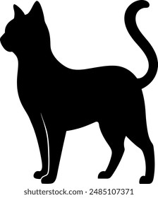 cat silhouette vector design with a white background