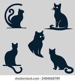 Cat silhouette  Vector design for your business. Isolated cat logo, design and creative
