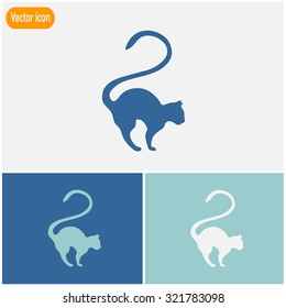Cat silhouette vector icon.