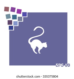 Cat silhouette vector icon.