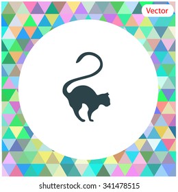 Cat silhouette vector icon.