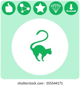 Cat silhouette vector icon.