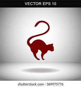 Cat silhouette vector icon.