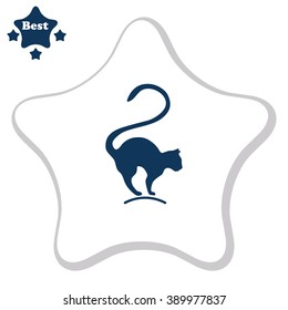 Cat silhouette vector icon.