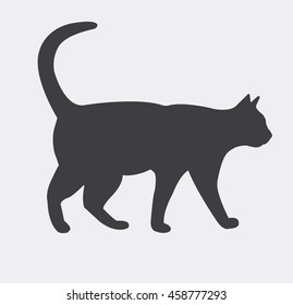 Cat silhouette vector icon 