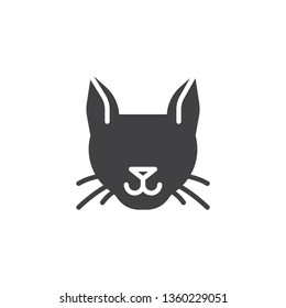 Cat silhouette vector icon. filled flat sign for mobile concept and web design. Cat head animal glyph icon. Symbol, logo illustration. Pixel perfect vector graphics