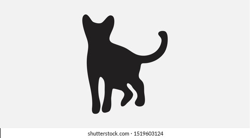 Cat silhouette vector icon.  Pet Cat icon