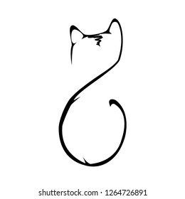 Cat Silhouette. Vector Illustration.