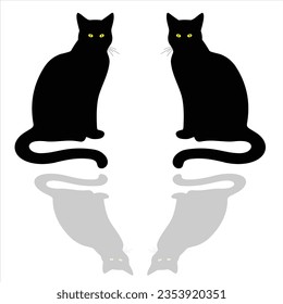 Cat Silhouette Vector. Cat Vector Illustration.