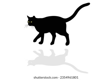 Cat Silhouette Vector. Cat Vector Illustration.