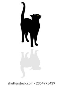 Cat Silhouette Vector. Cat Vector Illustration.