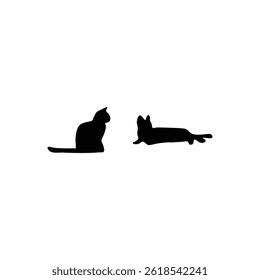 Silueta del gato con el Vector de la ilustración