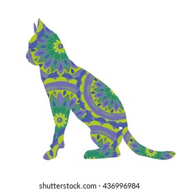 cat silhouette - vector illustration