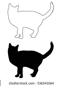 cat silhouette, vector illustration