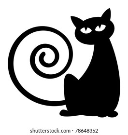 Cat silhouette, vector illustration