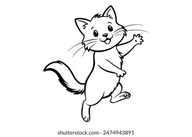 cat silhouette vector  illustration animals
