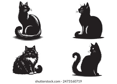 cat silhouette vector illustration art
