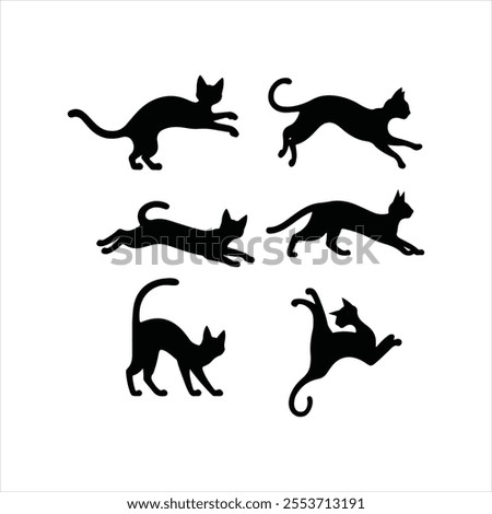 cat silhouette vector illustration art  black icon design