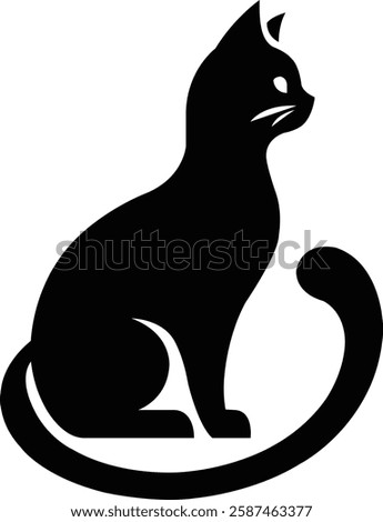 cat silhouette vector illustration, black silhouette on a white background, Silhouette of a Cat vector logo design, cat vector silhouette design, cat vector silhouettes set isolated,