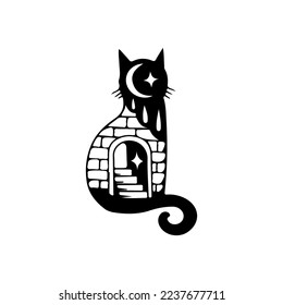 cat silhouette vector illustration concept