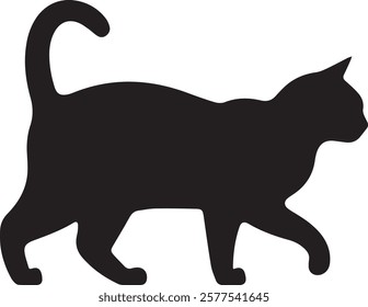 Cat Silhouette Vector Illustration for Creative Projects