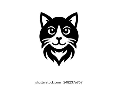 Ilustración vectorial de silueta de gato eps