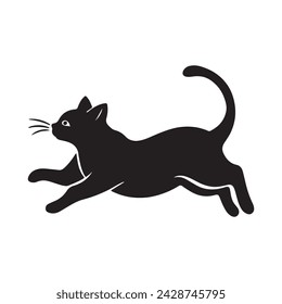 cat silhouette vector illustration with fully editable
