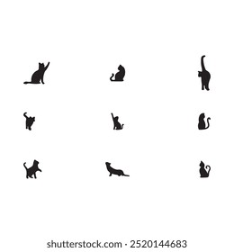 Cat silhouette vector illustration images.
