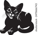 Cat Silhouette vector illustration Isolated on White Background
