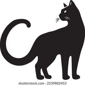 Ilustración vectorial aislada de la silueta del gato, icono, Vector animal, icono del animal doméstico, animal doméstico.