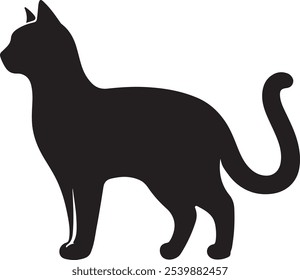 Ilustración vectorial aislada de la silueta del gato, icono, Vector animal, icono del animal doméstico, animal doméstico.