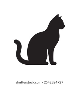 cat silhouette vector illustration isolated