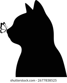 Ilustração do vetor da silhueta do gato isolada no fundo branco
