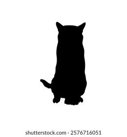 
Cat silhouette vector illustration on a white background.