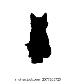 
Cat silhouette vector illustration on a white background.