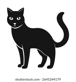 The Cat Silhouette Vector illustration on white background