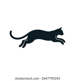 cat silhouette vector illustration on white background