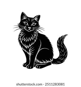 Cat silhouette vector image design