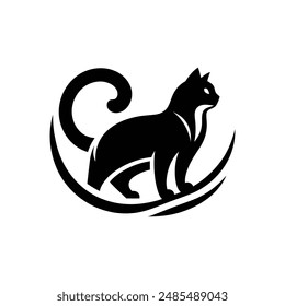 Cat silhouette vector image illustration