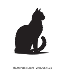 cat silhouette vector image with white background