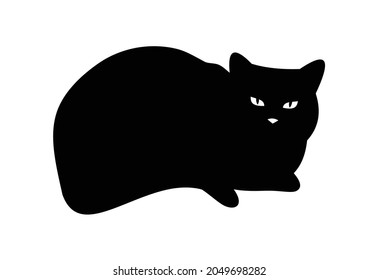 Cat silhouette, vector isolated, icon, logo, label 