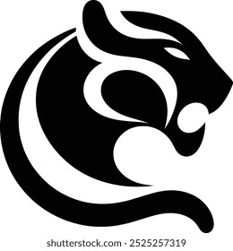 cat silhouette vector, Leopard, cat, or cougar face cut out Pet silhouette, Black Symbol, Animals Icon.
