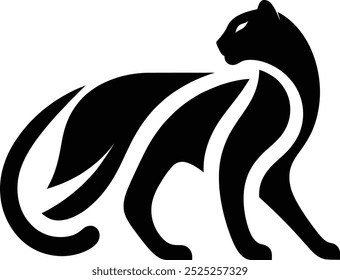 cat silhouette vector, Leopard, cat, or cougar face cut out Pet silhouette, Black Symbol, Animals Icon.
