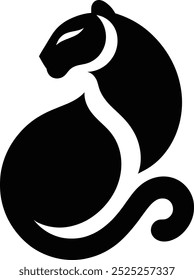 cat silhouette vector, Leopard, cat, or cougar face cut out Pet silhouette, Black Symbol, Animals Icon.
