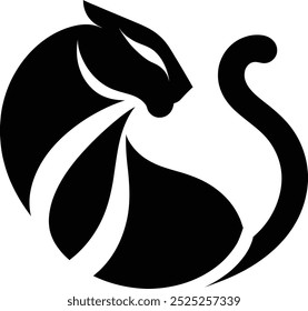 cat silhouette vector, Leopard, cat, or cougar face cut out Pet silhouette, Black Symbol, Animals Icon.
