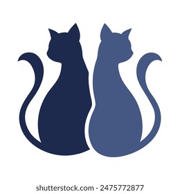 Cat silhouette vector logo design.