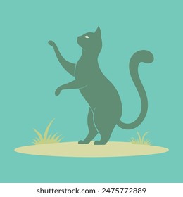 Diseño del logotipo del Vector de la silueta del gato.