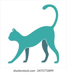 Cat silhouette vector logo design.