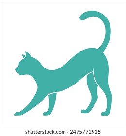 Cat silhouette vector logo design.
