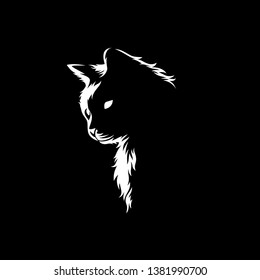 Cat Silhouette Vector Logo Template